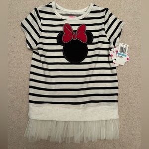 Disney Junior Minnie Short Sleeve Tee Black Red White
